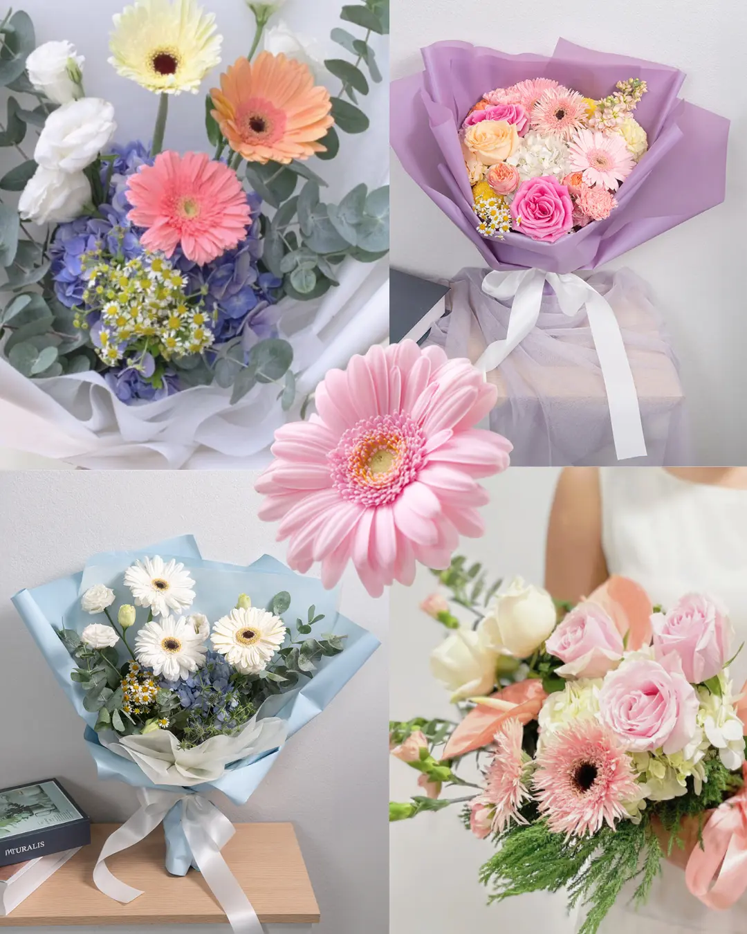 ช่อดอกเยอบีร่ารับปริญญา Gerbera bouquet for graduation ceremony